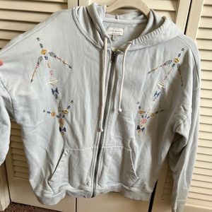 Lucky Brand Women’s embroidered zip-up hoodie.